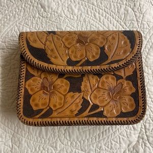 Western/Vintage, tooled leather clutch
